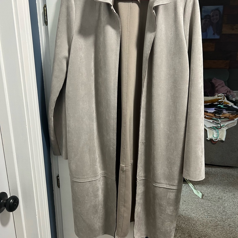 Philosophy Gray Trench Coat Minimalist Design